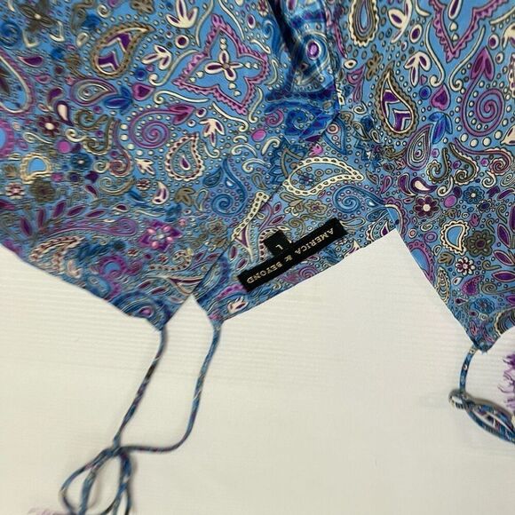 America & Beyond Blue Paisley Jumpsuit Romper Size Large - Picture 4 of 7